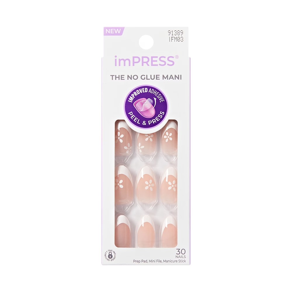 Kiss imPRESS French Modern French Tip Press-On Nails Medium Almond 91389